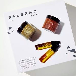 New 4pc Palermo Body Discovery Gift Set collection oil scrub